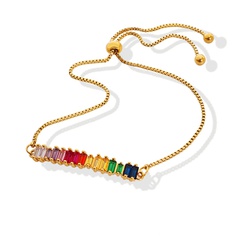 neutral minimalist color zircon bracelet titanium steel gold-plated chain