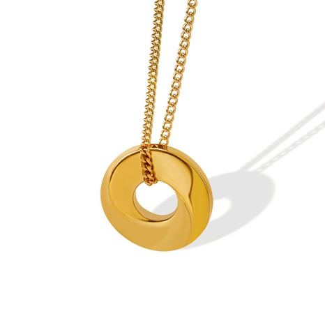 fashion titanium steel geometric circle pendant titanium steel necklace's discount tags