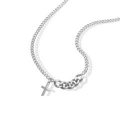 fashion cross pendant necklace geometric titanium steel necklace