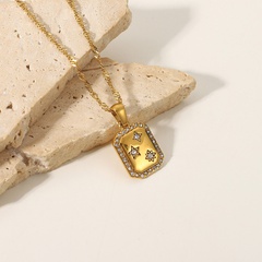 fashion retro 18K gold stainless steel star  pendant necklace