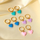 18K Gold Stainless Steel Earrings Drop Oil Heart Pendant Earringspicture7