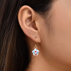 Creative simple cute pearl clown resin drop earrings