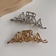simple metal geometric liquid shape grab clip shark clip hair clip