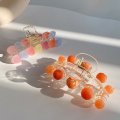 Cute grab clip female orange transparent sweet candy color hairpin accessories