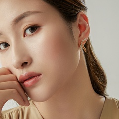 Fashion bow new sweet alloy earrings female simple ear jewelry