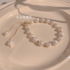 Fashion pearl copper bracelet simple hand jewelry