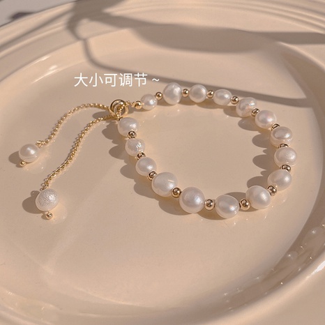 Fashion pearl copper bracelet simple hand jewelry's discount tags