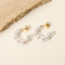 simple 20mm large pearl Cshaped 18K goldplated stainless steel earringspicture10