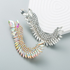 fashion alloy diamond full diamond wing geometric stud earrings