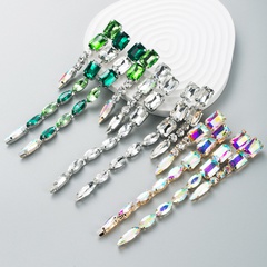 fashion shiny alloy inlaid glass diamond extended earrings wholesale