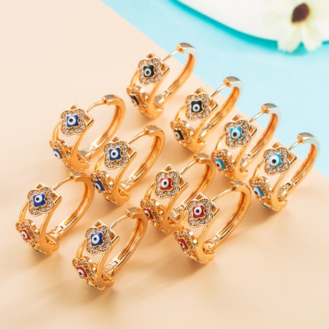 fashion copper-plated real gold micro-set zircon devil's eye earrings's discount tags