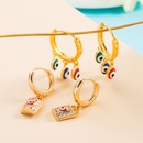 Korean new colorful zircon copperplated real gold devils eye oil drop earringspicture8