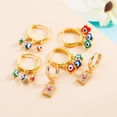Korean new colorful zircon copperplated real gold devils eye oil drop earringspicture10