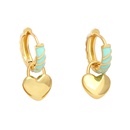 fashion long lightning heart drop oil copper 18K goldplated inlaid zircon earringspicture8