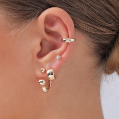 fashion multi-ear hole stacking front and rear alloy ear clip set