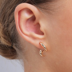 simple alloy geometric twisted alloy hoop earrings wholesale