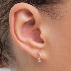 fashion metal joints glass twisted diamond hoop earrings