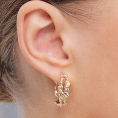 fashion irregular bump carved alloy hoop earrings
