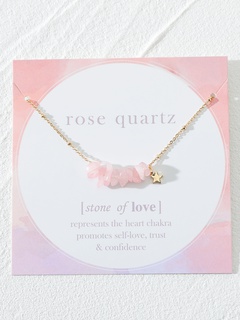 fashion star pink natural stone simple alloy necklace
