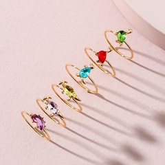 Fashion alloy special-shaped stained glass dinosaur cute set ring
