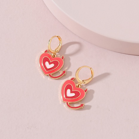 fashion alloy drip oil multicolor heart-shaped little devil cute earrings's discount tags
