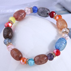 simple contrast color beads women's bracelet