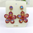 fashion exaggerated flower alloy diamond stud earringspicture7