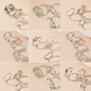Fashion metal geometric 3piece set opening twist joint alloy ringpicture9