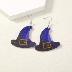 simple Halloween witch hat earrings holiday leather earrings wholesale