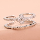 Fashion zircon diamond fourleaf clover copper ring female jewelrypicture8