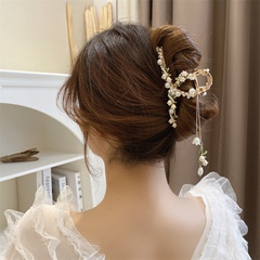 Fashion hand-made grab clip large pearl hairpin female