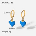18K Gold Stainless Steel Earrings Drop Oil Heart Pendant Earringspicture12