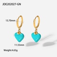 18K Gold Stainless Steel Earrings Drop Oil Heart Pendant Earringspicture13