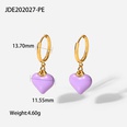 18K Gold Stainless Steel Earrings Drop Oil Heart Pendant Earringspicture14
