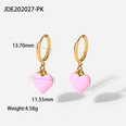 18K Gold Stainless Steel Earrings Drop Oil Heart Pendant Earringspicture15