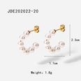simple 20mm large pearl Cshaped 18K goldplated stainless steel earringspicture12