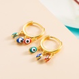Korean new colorful zircon copperplated real gold devils eye oil drop earringspicture13