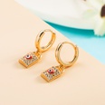 Korean new colorful zircon copperplated real gold devils eye oil drop earringspicture14