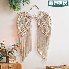 Nuevo tapiz tejido con alas de ángel colgante tejido a mano de algodón decoración para colgar en la pared