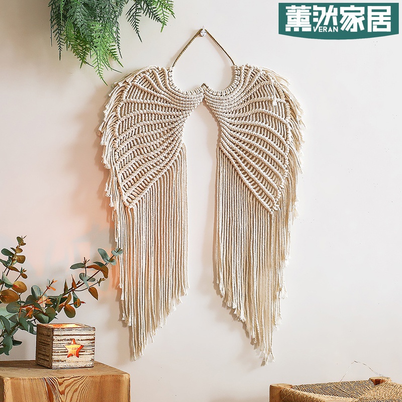 Nouvelles ailes d39ange tisses tapisserie coton tiss  la main pendentif tenture murale dcoration