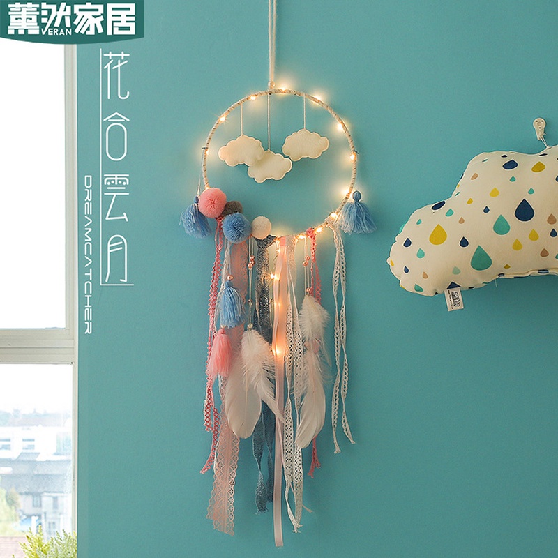 cute new cloud dream catcher wind chime tassel pendant ornament decoration