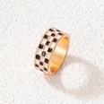 fashion black white checkered snakeshaped oil drop ring twopiece setpicture32