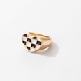 fashion black white checkered snakeshaped oil drop ring twopiece setpicture36