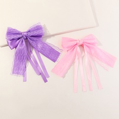cute solid color children's bow tassel hair clip 2 pieces set