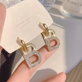 letter Bshaped pendant inlaid rhinestone ear buckle earringspicture14