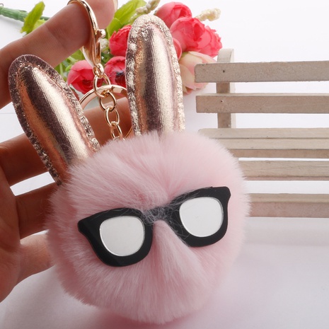 creative sunglasses rabbit ears pendant keychain's discount tags