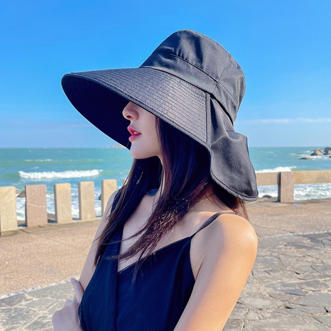 new large-brimmed sun hat female fashion outdoor sun fisherman hat's discount tags