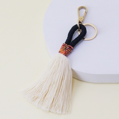 New pu leather handmade tassel keychain long tassel pendant car ornament