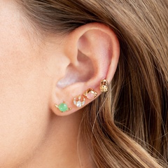 cartoon ear bone nails piercing screw ball creative copper earrings wholesale