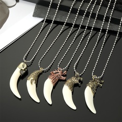 metal punk necklace wolf tooth old retro dog tooth pendant necklace wholesale